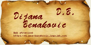 Dijana Benaković vizit kartica